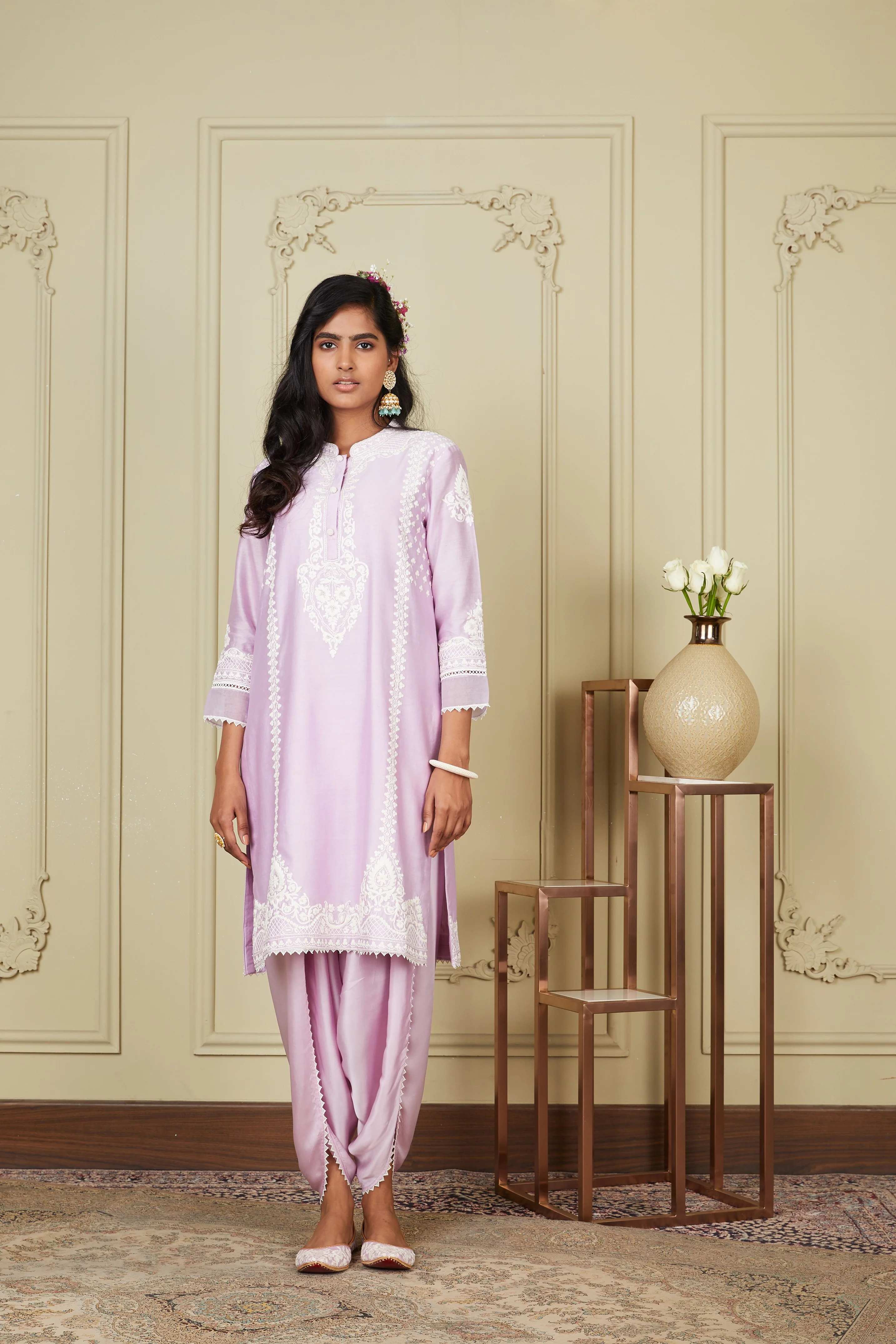 Pallavi Singh In Ayanna - Periwinkle short kurta with dhoti - Image 4