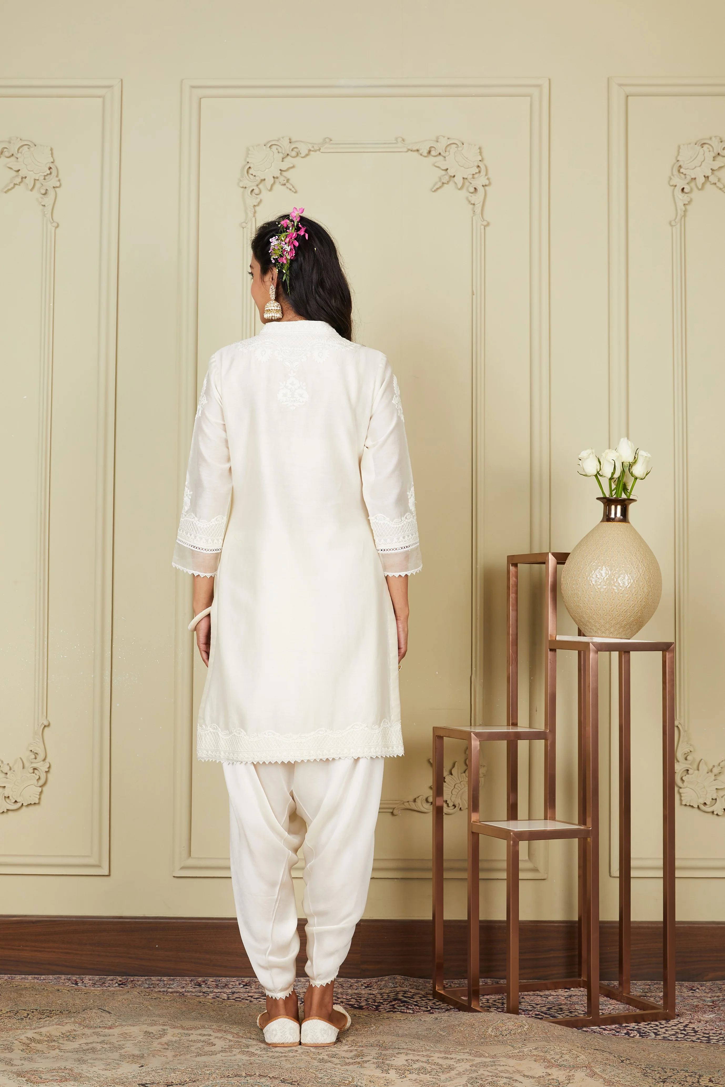 Ayanna - Daisy ivory short kurta with dhoti - Image 6