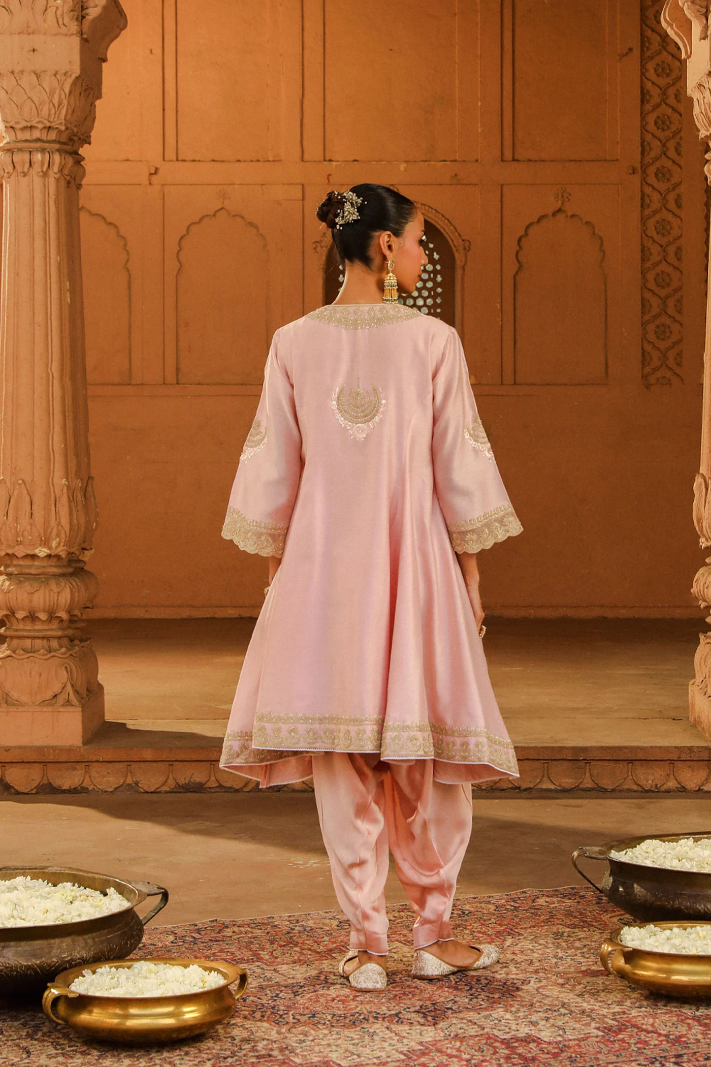 Anisha Sethi Fajr - Blush Pink Short Anarkali with Chooridaar and Dupatta - Image 15