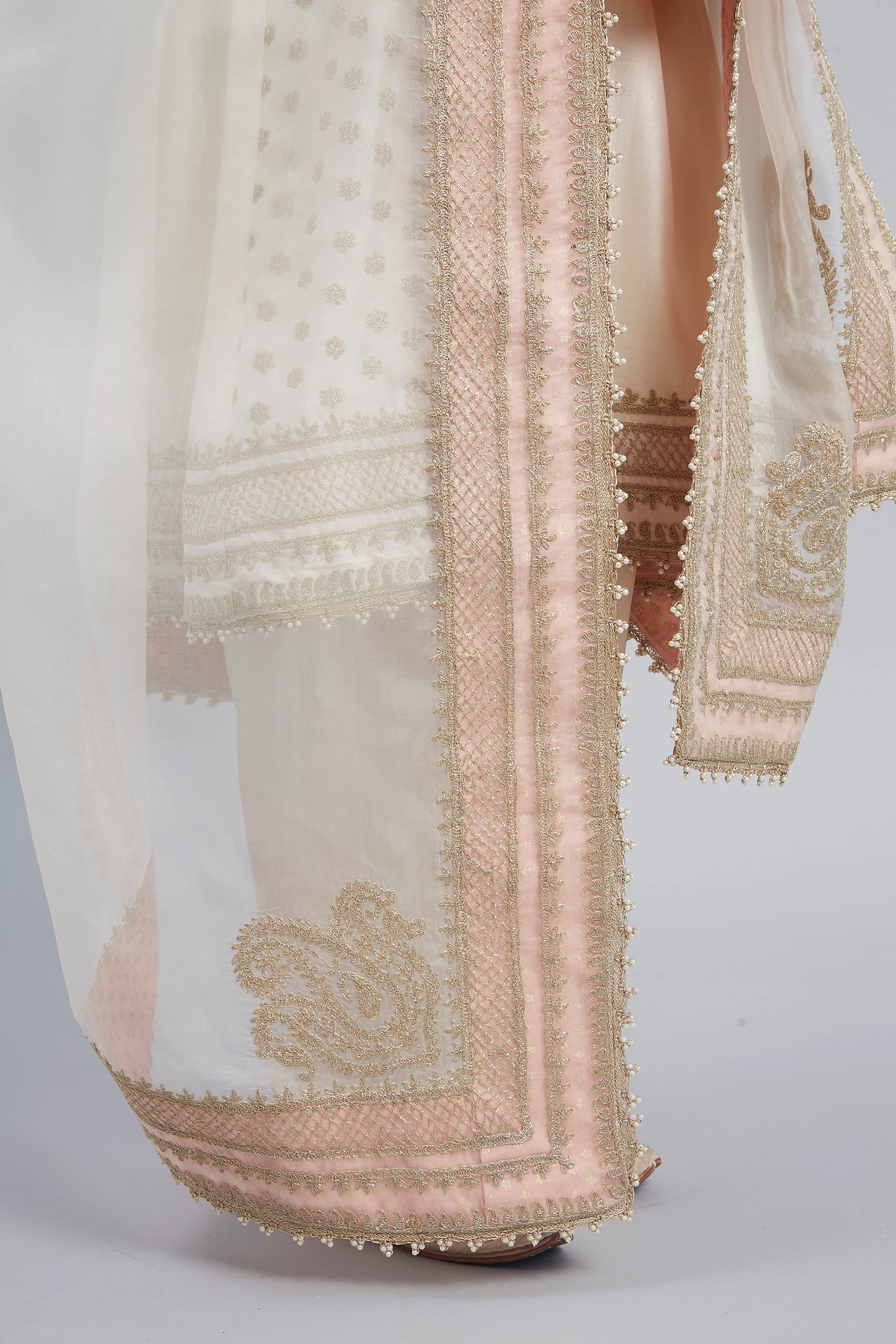 Naazira- Daisy Ivory Tilla Embroidered Kurta Set - Image 6