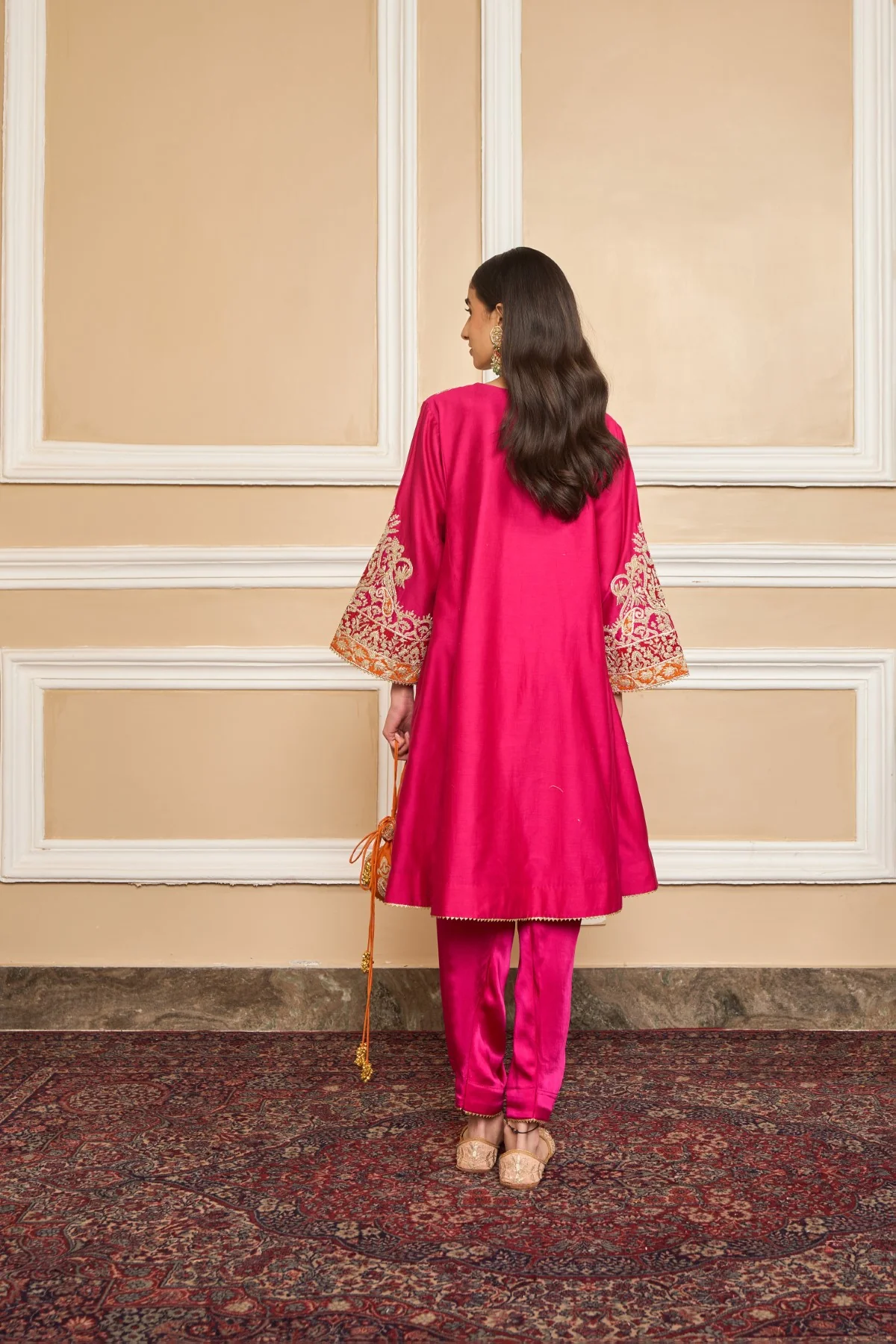 AHANA GHAI IN MEHRISH - Rani Hotpink SHORT KALIDAAR CHOGA WITH SALWAR - Image 7