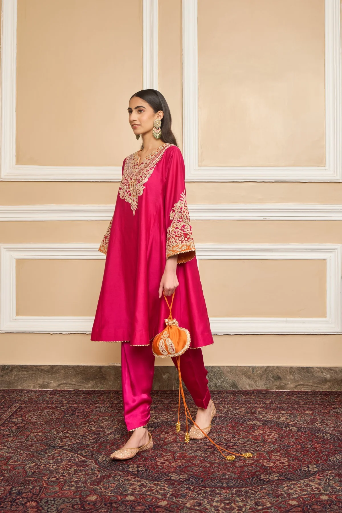 AHANA GHAI IN MEHRISH - Rani Hotpink SHORT KALIDAAR CHOGA WITH SALWAR - Image 8