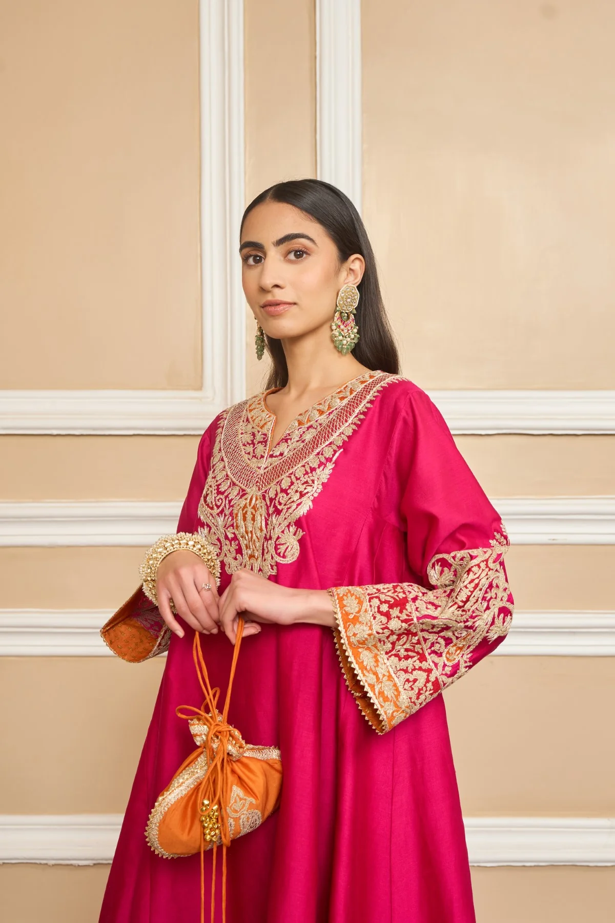 AHANA GHAI IN MEHRISH - Rani Hotpink SHORT KALIDAAR CHOGA WITH SALWAR - Image 9