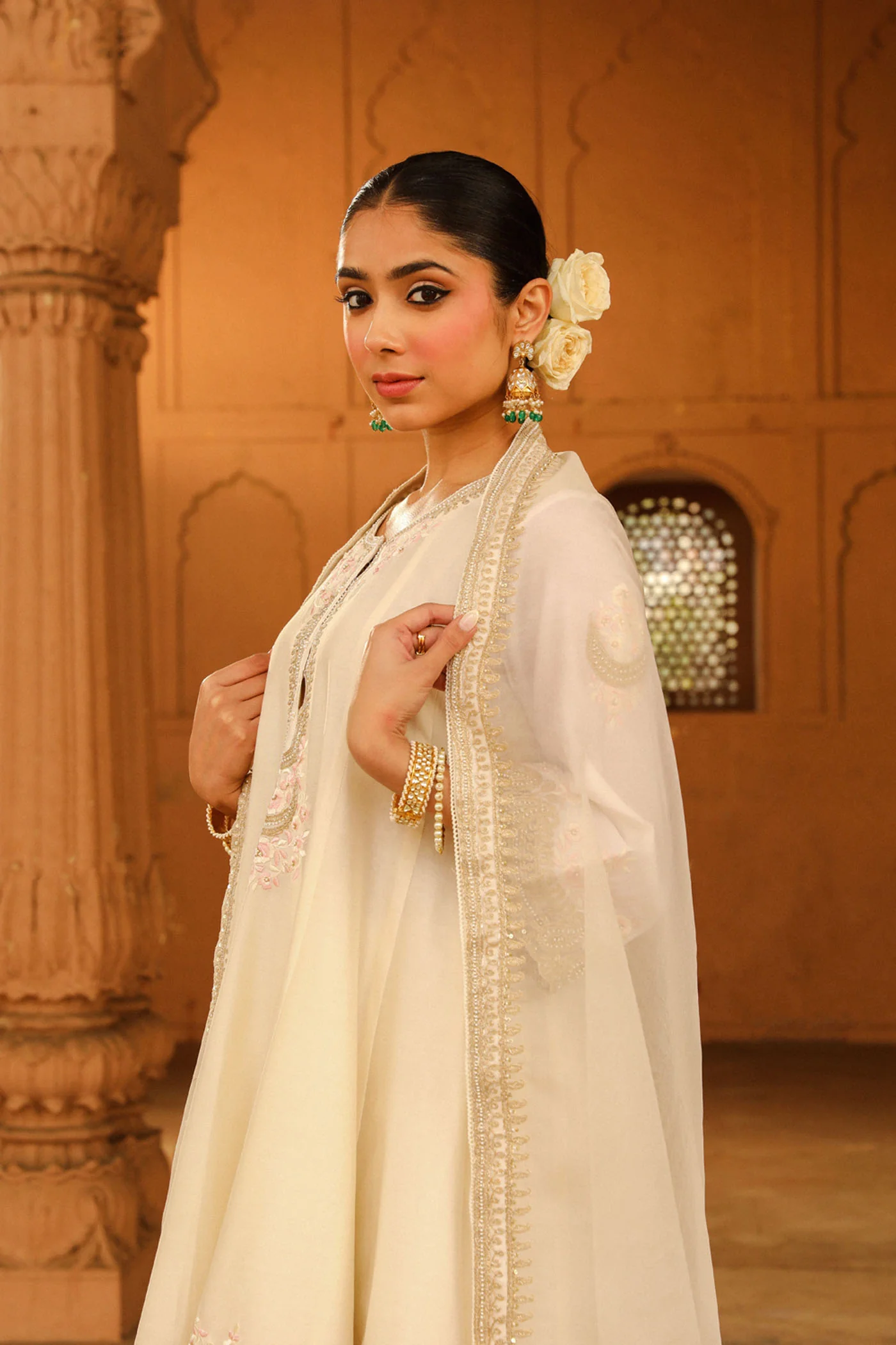 Mrunal Thakur in Faria - Daisy Ivory Short Anarkali with Chooridaar and Dupatta - Image 11
