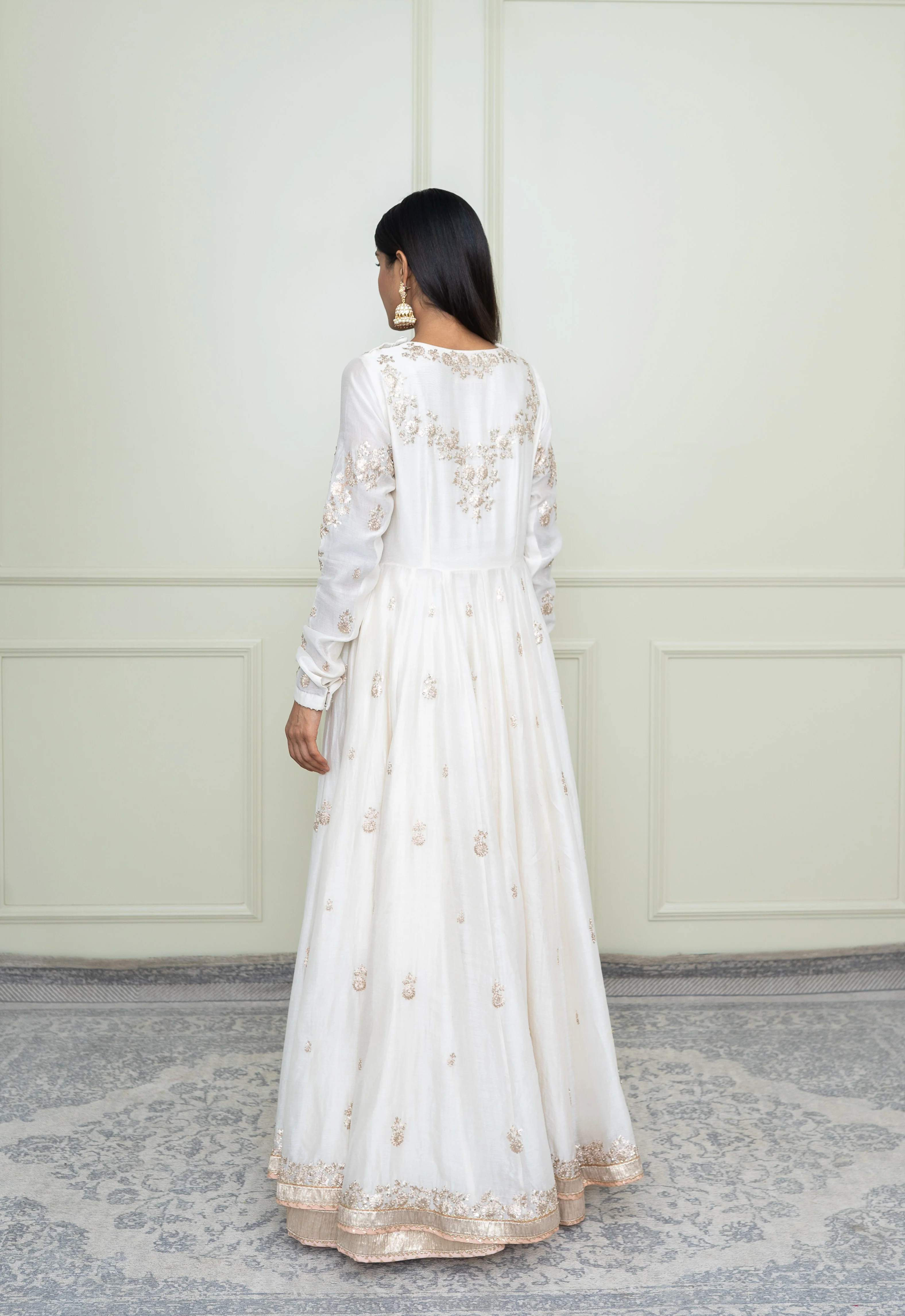 Taarini- Daisy Ivory Tilla Embroidered Anarkali Set - Image 3